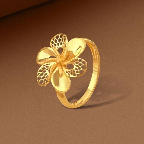 Floral Fantasy Gold Finger Ring