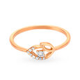 Charming 18 Karat Rose Gold And Diamond Leaf Finger Ring,,hi-res image number null