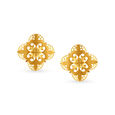 Captivating Floral Gold Stud Earrings,,hi-res image number null