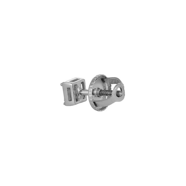 Elegant 18 Karat White Gold Square Stud Earrings,,hi-res image number null