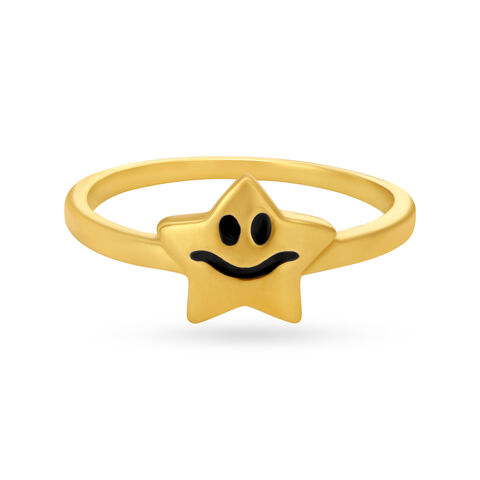 Charming Gold Star Ring for Kids