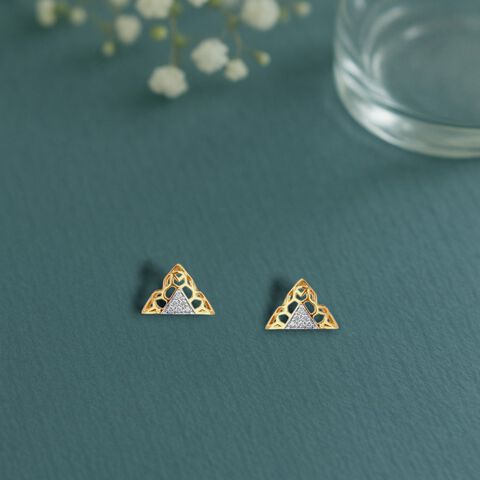 Geo Chic Diamond Stud Earrings