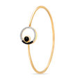 18 KT Yellow Gold Gleaming Circle Diamond and Onyx Bangle,,hi-res image number null