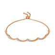 18kt Rose Gold & Diamond Bangle - Dainty Silver Lining,,hi-res image number null