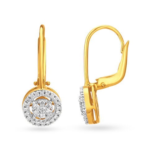 Round Bold Gold and Diamond Hoop Earrings