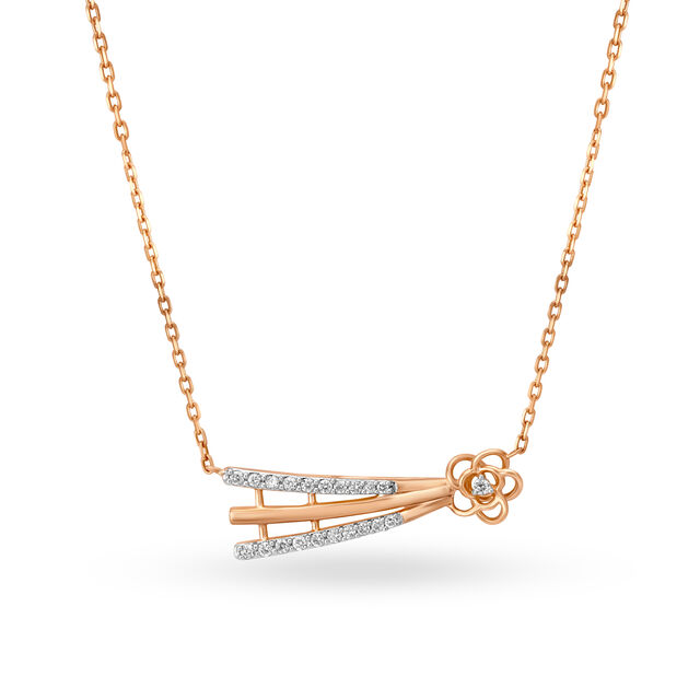 Rose Gold Pendant Necklace With Diamonds,,hi-res image number null