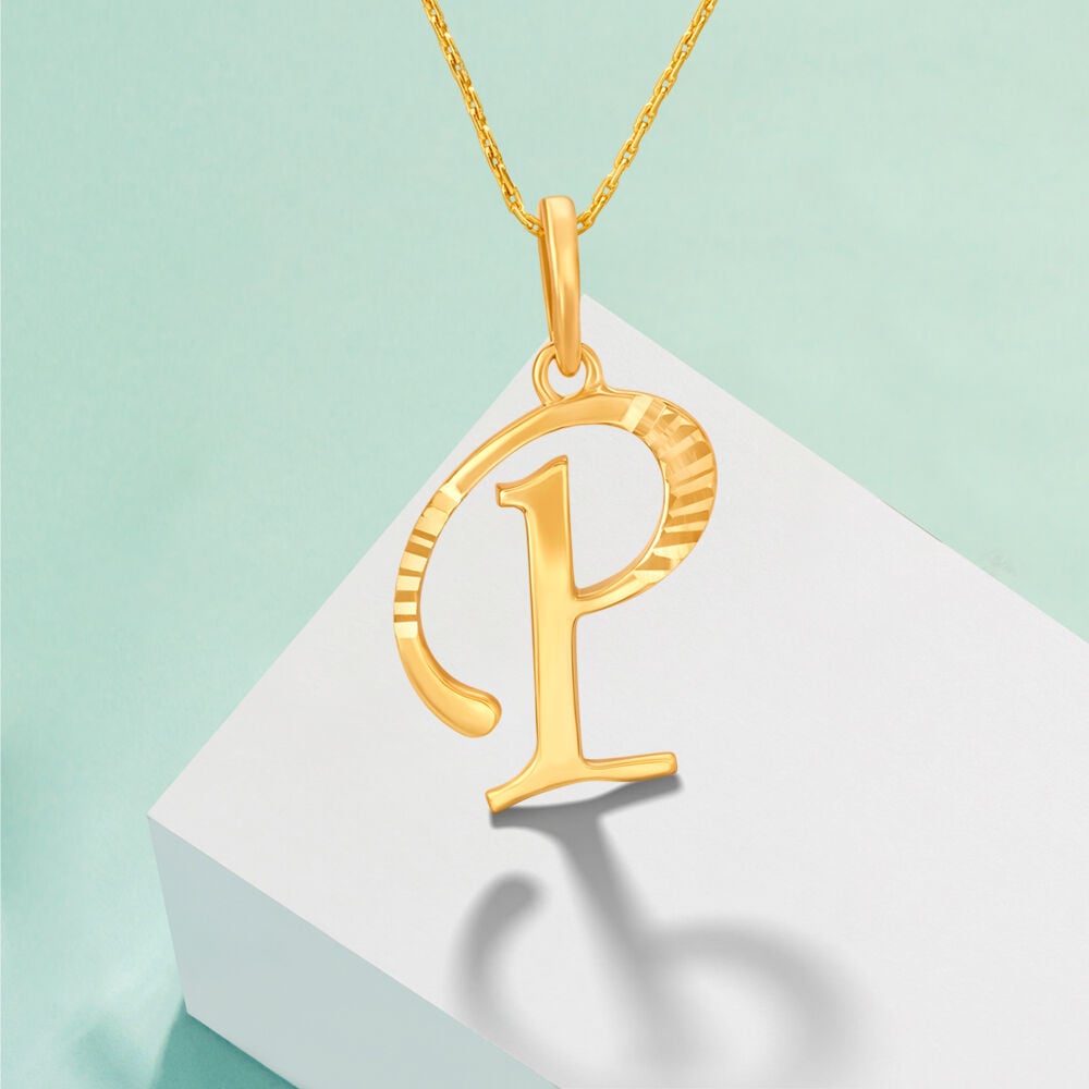 P name gold best sale pendant
