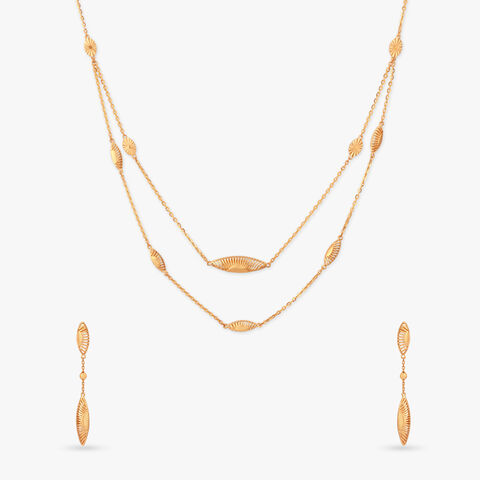 Sunlit Rhythm Gold Necklace Set