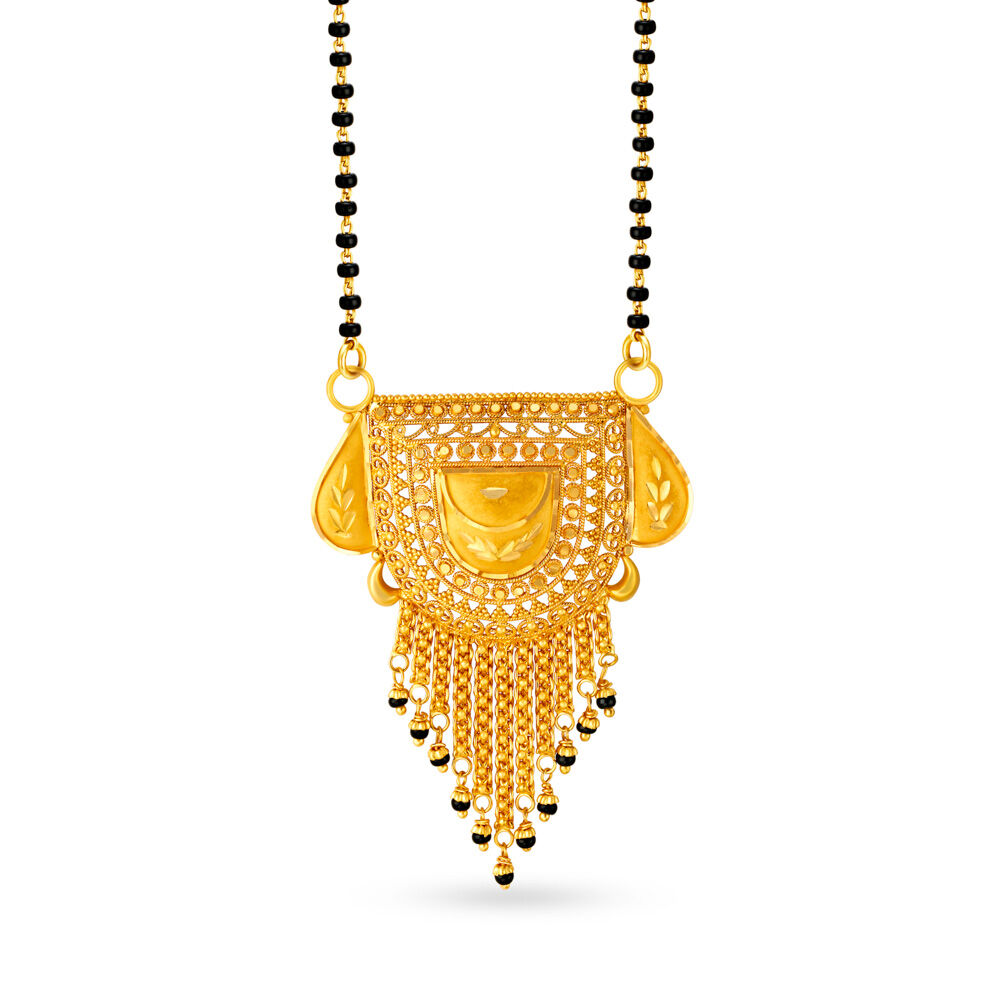 Double hook shop gold pendant