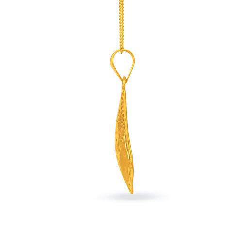 Contemporary Teardrop Gold Pendant