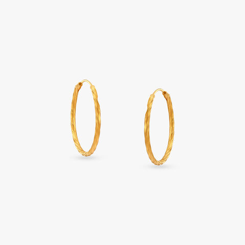 Fluid Twist Gold Hoop Earrings
