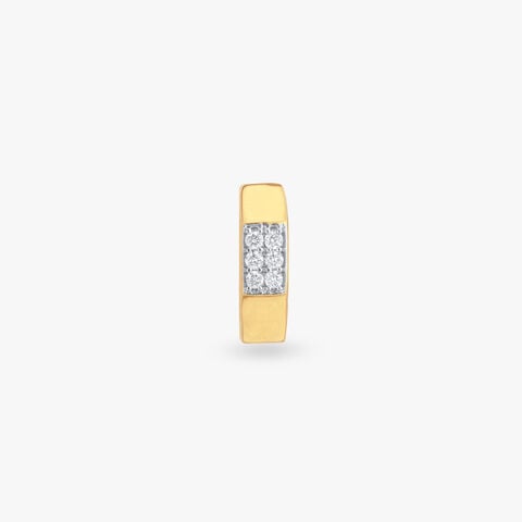 Octagon Edge Diamond Hoop Earring For Men