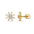 Girlish Star Shaped Gold Stud Earrings,,hi-res image number null
