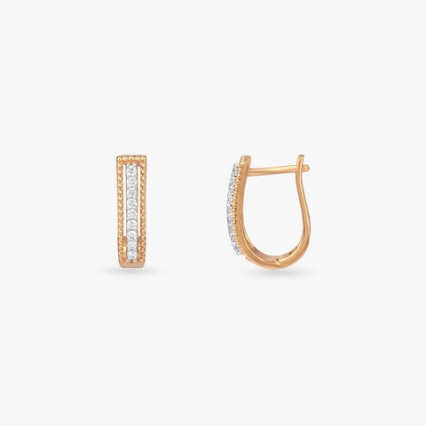 Slender Frame Diamond Hoop Earrings