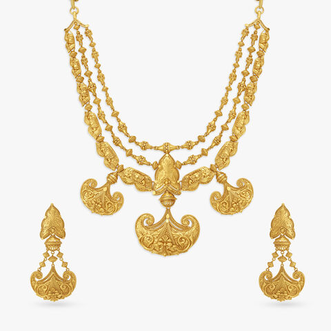 Ravishing Necklace Set with Chandak and Partaj Work