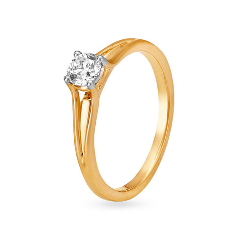 Dainty Flowerbud Single Stone Solitaire Ring