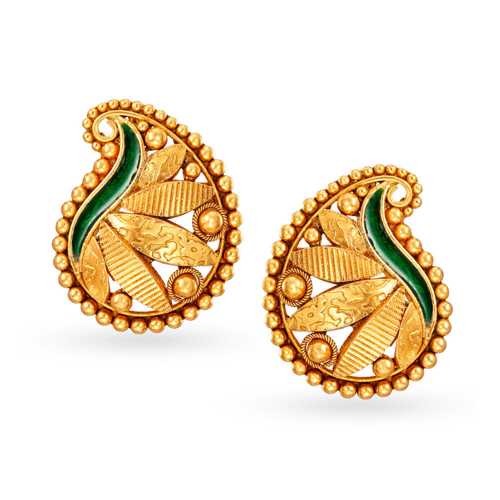 Meenakari gold clearance earrings