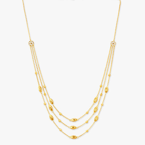 Cascade Bead Gold Necklace