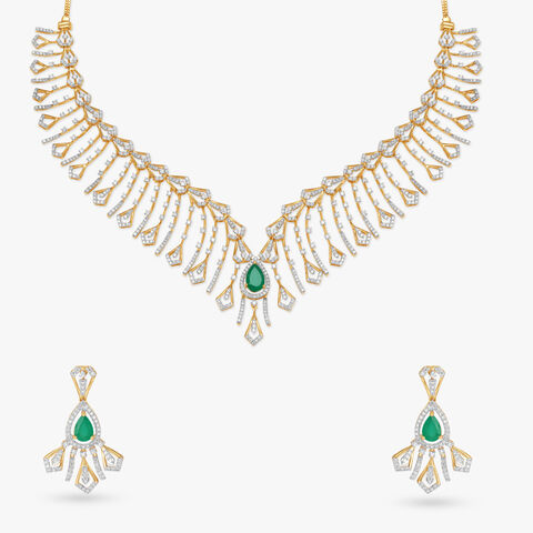 Dewy Droplets Natural diamond Necklace Set