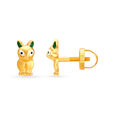 Simple Gold Rabbit Studs for Kids,,hi-res image number null