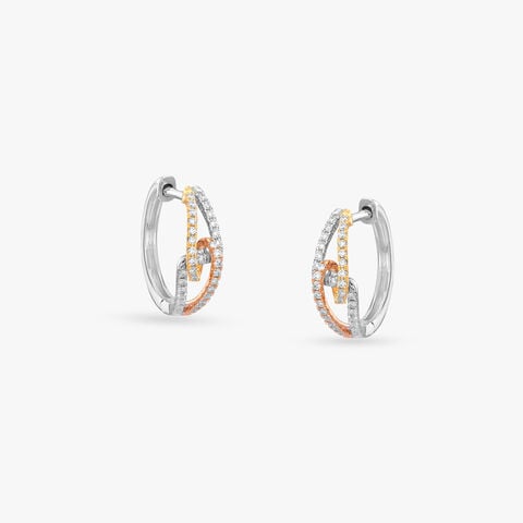 Radiant Knot Diamond Hoop Earrings