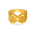 Interlock Hollow Pattern Gold Finger Ring For Men,,hi-res image number null