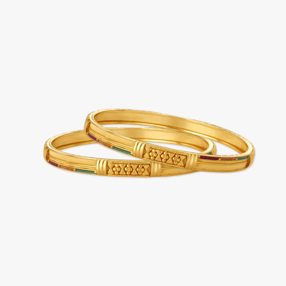 Gold bangles hotsell design in tanishq