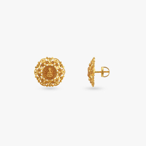 Radiant Blessings Gold Stud Earrings