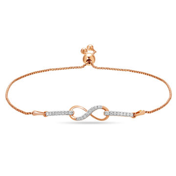 14Kt Rose Gold Pretty Infinity Diamond Bracelet