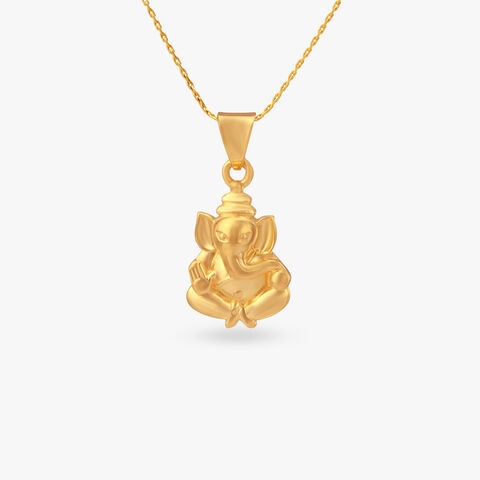 Divine Ganesha Gold Pendant