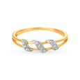 Leaf Pattern Contemporary Diamond Finger Ring,,hi-res image number null