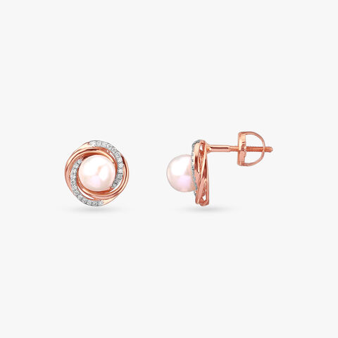 Blush Orbit Diamond Stud Earrings