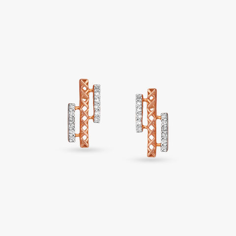 Urban Lattice Diamond Stud Earrings