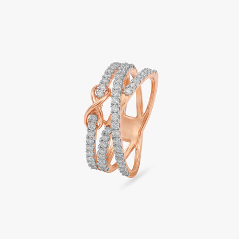 Sculpted Crossover Diamond  Ring