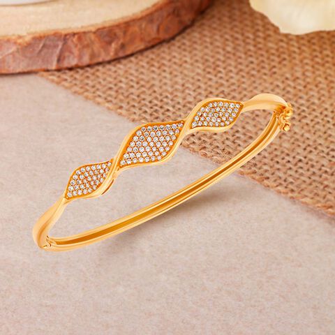 Eclectic Gold and Cubic Zirconia Bangle