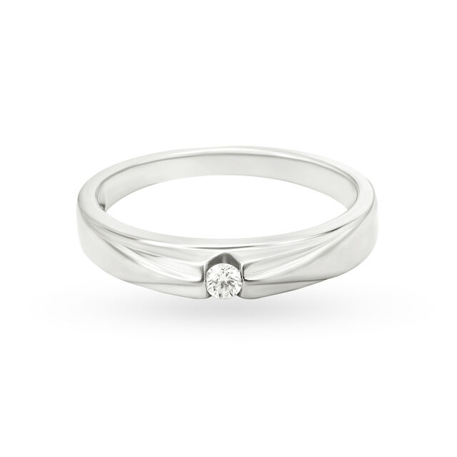 Striking 950 Pure Platinum And Diamond Finger Ring,,hi-res image number null
