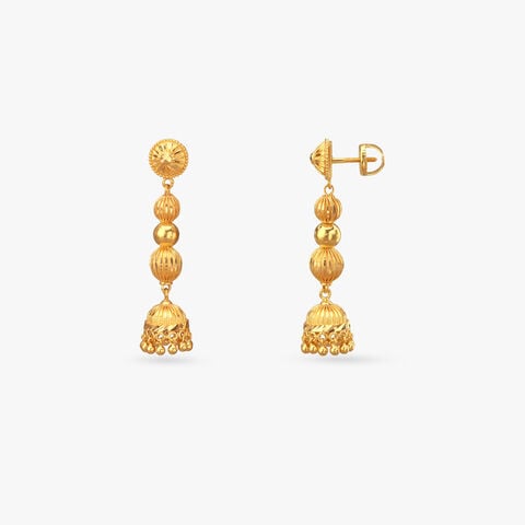 Lantern Drop Gold Jhumka Earrings