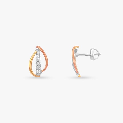 Sculpted Sway Diamond Stud Earrings
