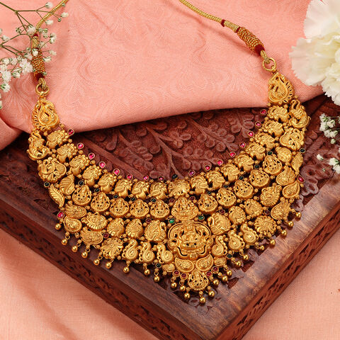 Divine Grace Lakshmi and Peacock 
Choker Necklace