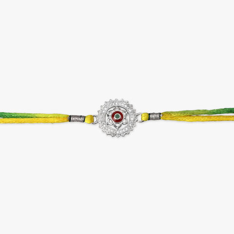 Blooming Bond Silver Rakhi