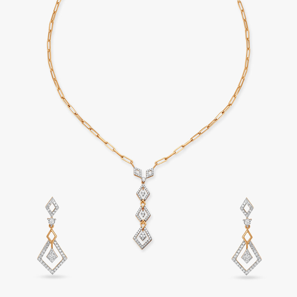 Ravishing Radiant Diamond Necklace Set