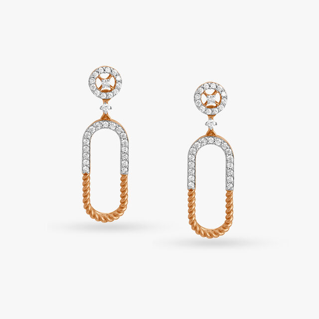 Sleek Radiance Diamond Drop Earrings,,hi-res image number null