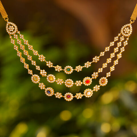 Navratna Symphony Diamond Necklace