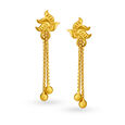 Elegant Yellow Gold Floral Cascade Earrings,,hi-res image number null