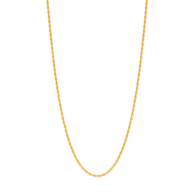 18KT Yellow Artistic Gold Chain With A Delicate Link Pattern,,hi-res image number null