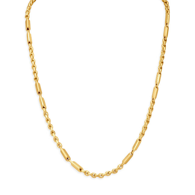 Chic Carved Link Dual Tone Gold Chain For Men,,hi-res image number null