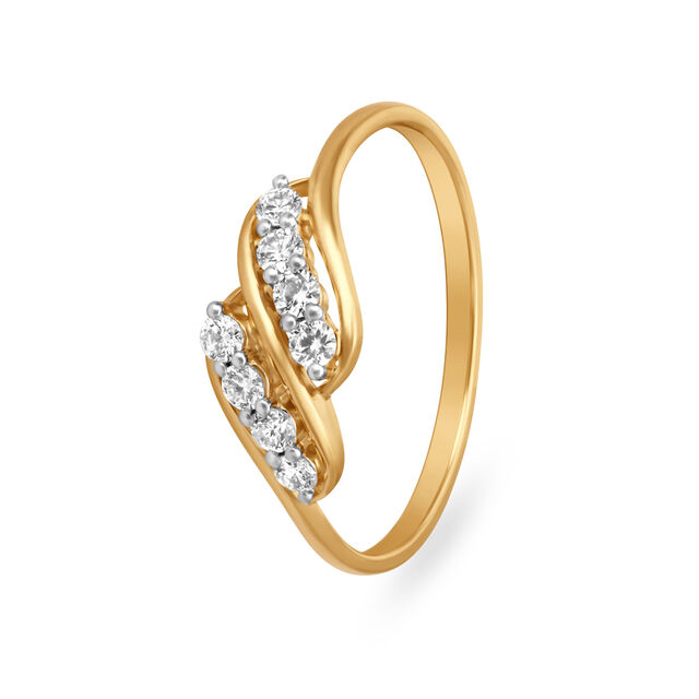 Wave Inspired Multi Stone Diamond Ring,,hi-res image number null
