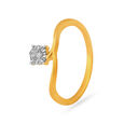 Graceful 18 Karat Yellow Gold And Diamond Loop Ring,,hi-res image number null