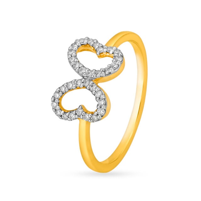 Charming 18 Karat Gold And Diamond Butterfly Ring,,hi-res image number null