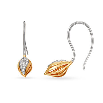 14KT Yellow Gold Leaf-inspired Hoop Earrings